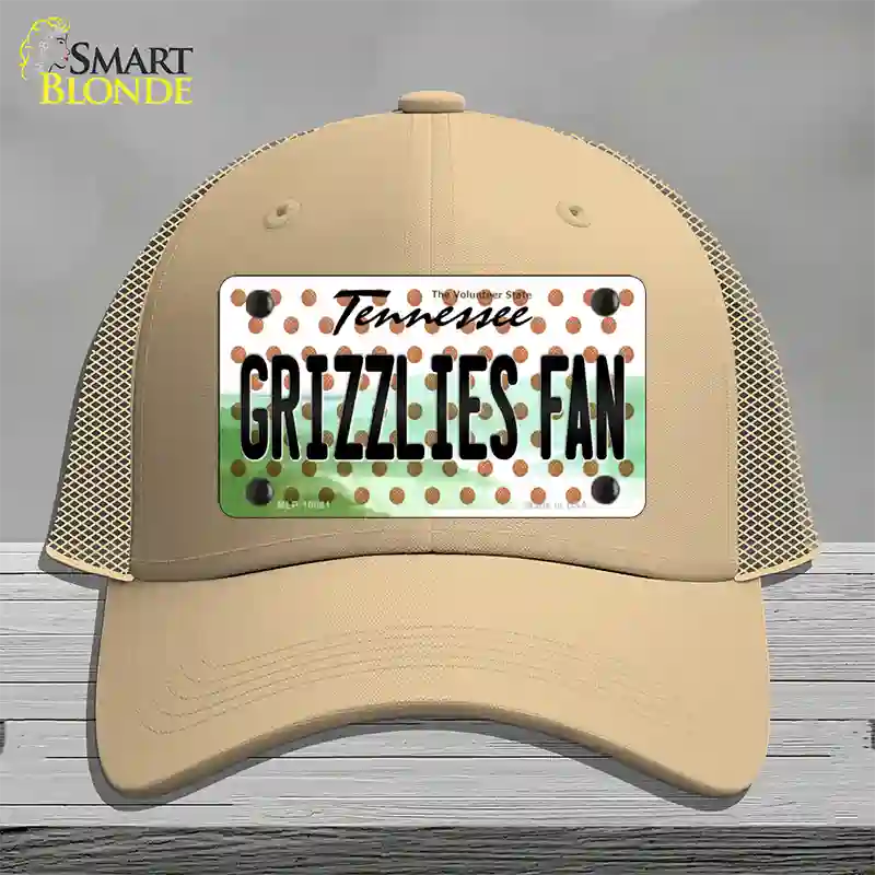 Grizzlies Fan Tennessee Novelty License Plate Hat Mesh / Khaki