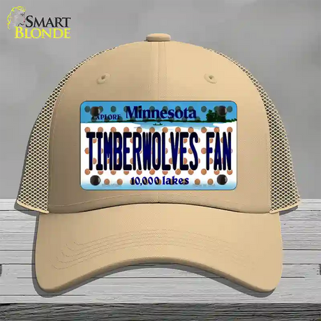 Timberwolves Fan Minnesota Novelty License Plate Hat Mesh / Khaki