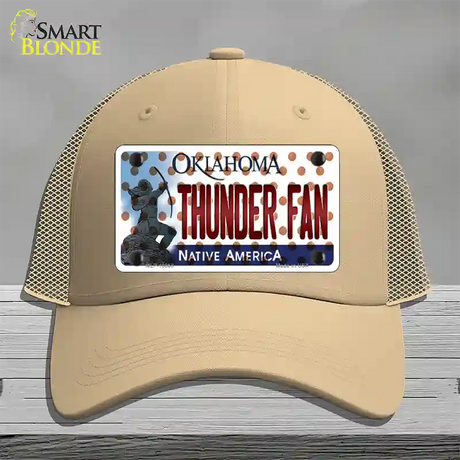 Thunder Fan Oklahoma Novelty License Plate Hat Mesh / Khaki