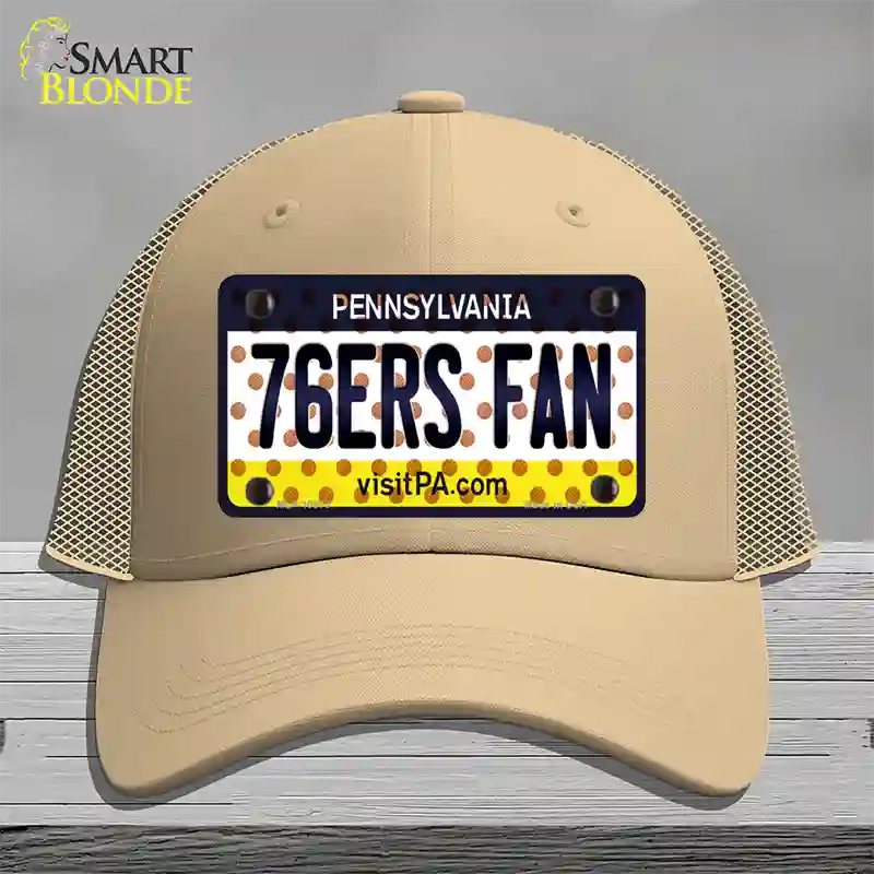 76ers Fan Pennsylvania Novelty License Plate Hat Mesh / Khaki