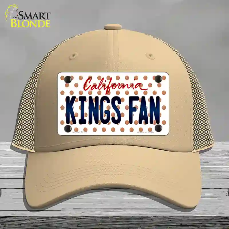 California Kings Fan Novelty License Plate Hat Mesh / Khaki