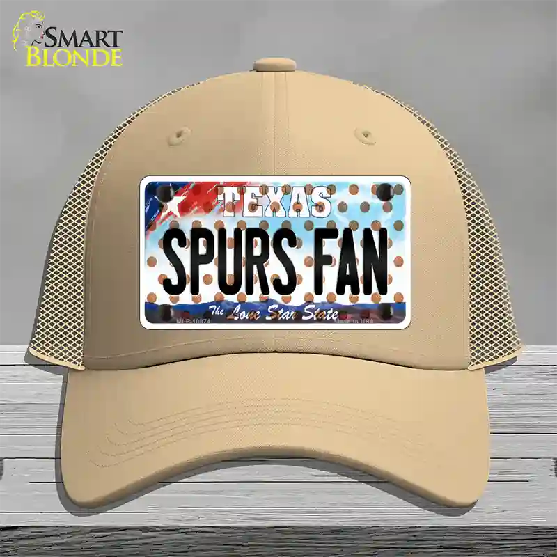 Spurs Fan Texas Novelty License Plate Hat Mesh / Khaki