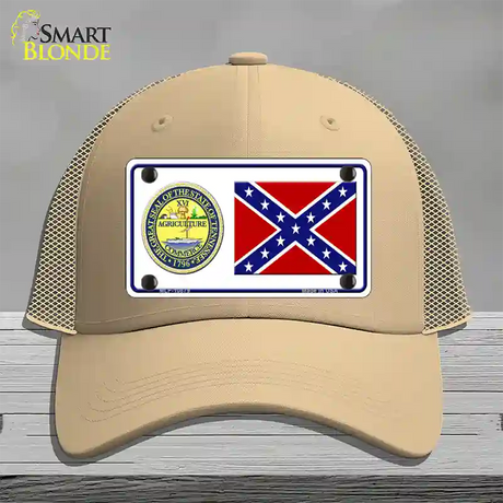 Confederate Flag Tennessee Seal Novelty License Plate Hat Mesh / Khaki