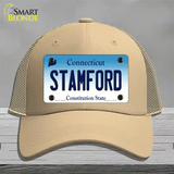 Stamford Connecticut Novelty License Plate Hat Mesh / Khaki