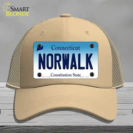 Norwalk Connecticut Novelty License Plate Hat Mesh / Khaki