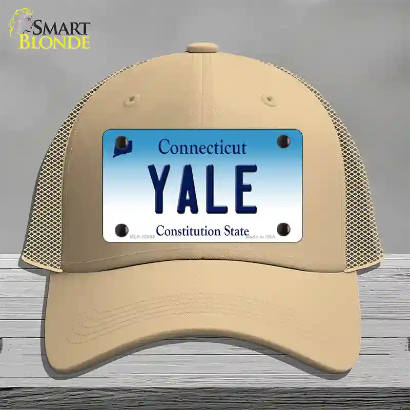 Yale Connecticut Novelty License Plate Hat Mesh / Khaki