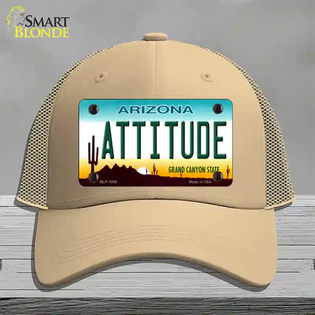 Arizona Attitude Novelty License Plate Hat Mesh / Khaki