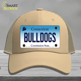 Bulldogs Connecticut Novelty License Plate Hat Mesh / Khaki