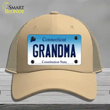 Grandma Connecticut Novelty License Plate Hat Mesh / Khaki