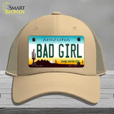 Bad Girl Arizona Novelty License Plate Hat Mesh / Khaki