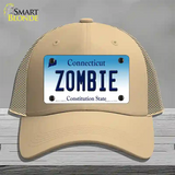 Zombie Connecticut Novelty License Plate Hat Mesh / Khaki