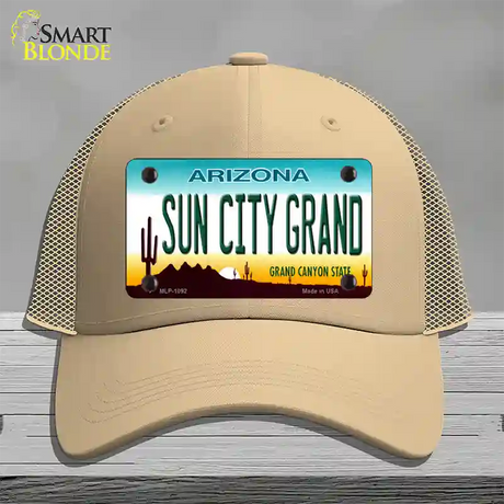 Sun City Grand Arizona Novelty License Plate Hat Mesh / Khaki