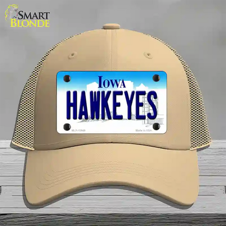 Hawkeyes Iowa Novelty License Plate Hat Mesh / Khaki