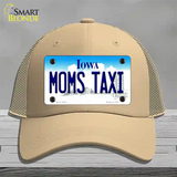 Moms Taxi Iowa Novelty License Plate Hat Mesh / Khaki