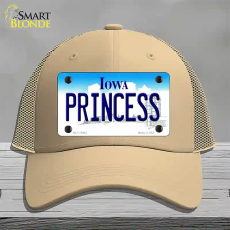 Princess Iowa Novelty License Plate Hat Mesh / Khaki