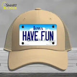 Have Fun Iowa Novelty License Plate Hat Mesh / Khaki