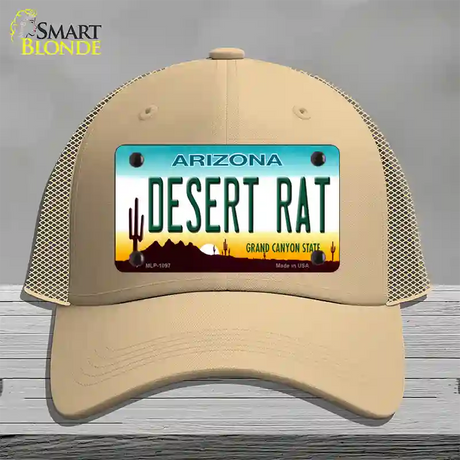 Desert Rat Arizona Novelty License Plate Hat Mesh / Khaki