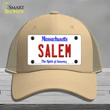 Salem Massachusetts Novelty License Plate Hat Mesh / Khaki