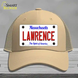 Lawrence Massachusetts Novelty License Plate Hat Mesh / Khaki