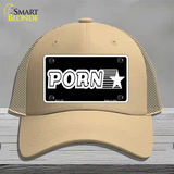 Porn Star Novelty License Plate Hat Mesh / Khaki