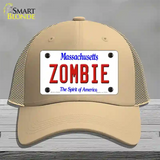 Zombie Massachusetts Novelty License Plate Hat Mesh / Khaki