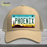 Phoenix Arizona Novelty License Plate Hat Mesh / Khaki