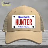 Hunter Massachusetts Novelty License Plate Hat Mesh / Khaki