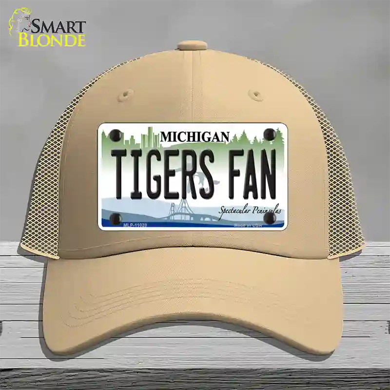 Tigers Fans Michigan Novelty License Plate Hat Mesh / Khaki