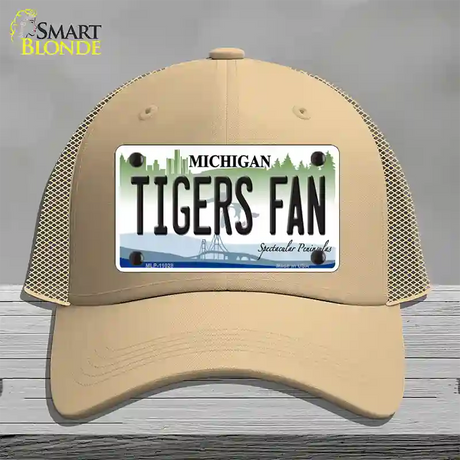 Tigers Fans Michigan Novelty License Plate Hat Mesh / Khaki