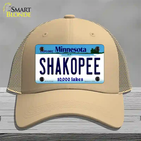 Shakopee Minnesota State Novelty License Plate Hat Mesh / Khaki