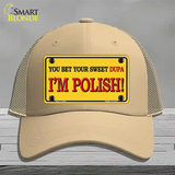 Im Polish Yellow Novelty License Plate Hat Mesh / Khaki