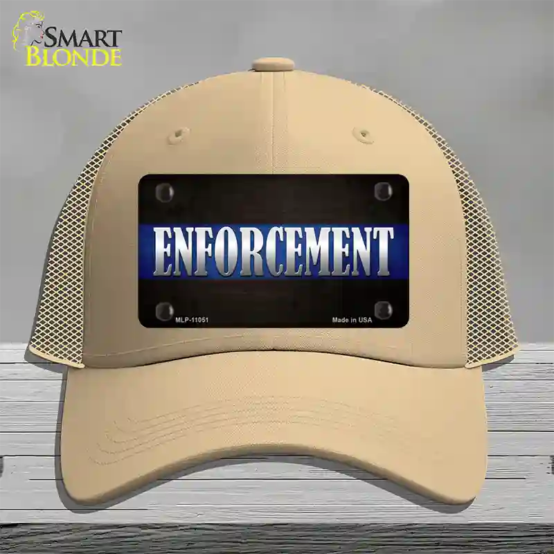 Enforcement Novelty License Plate Hat Mesh / Khaki