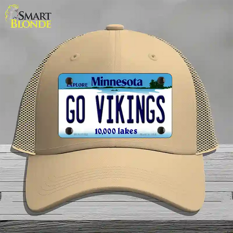 Go Vikings Minnesota Novelty License Plate Hat Mesh / Khaki