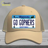 Go Gophers Minnesota State Novelty License Plate Hat Mesh / Khaki