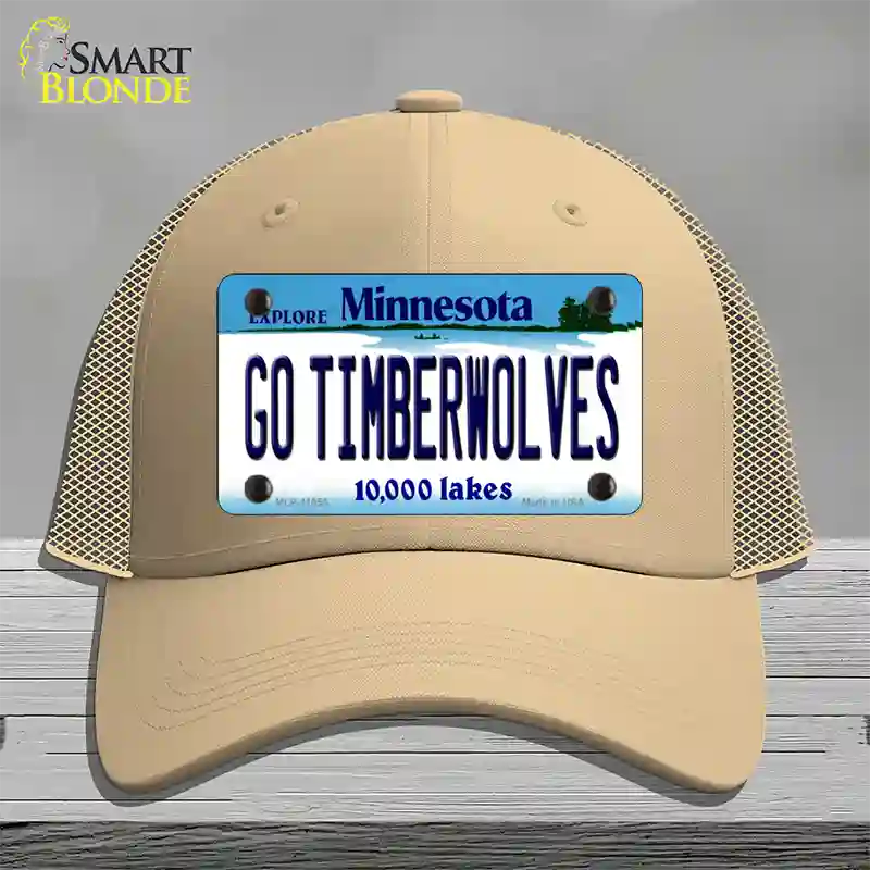 Go Timberwolves Minnesota State Novelty License Plate Hat Mesh / Khaki