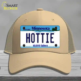 Hottie Minnesota State Novelty License Plate Hat Mesh / Khaki