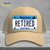 Retired Minnesota State Novelty License Plate Hat Mesh / Khaki