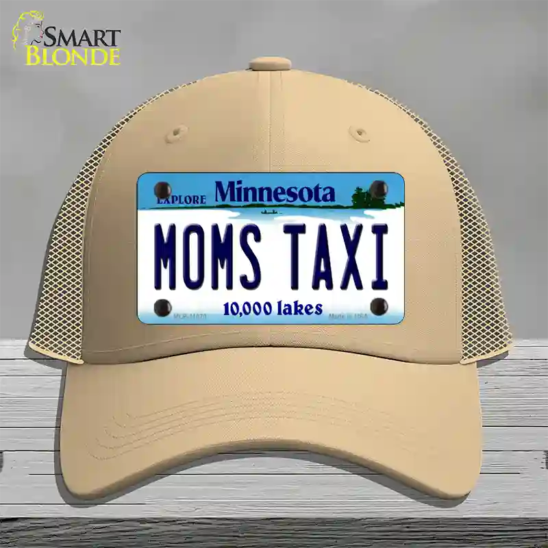 Moms Taxi Minnesota State Novelty License Plate Hat Mesh / Khaki