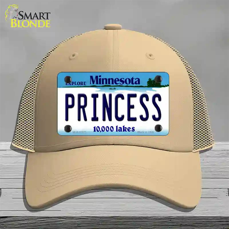 Princess Minnesota State Novelty License Plate Hat Mesh / Khaki