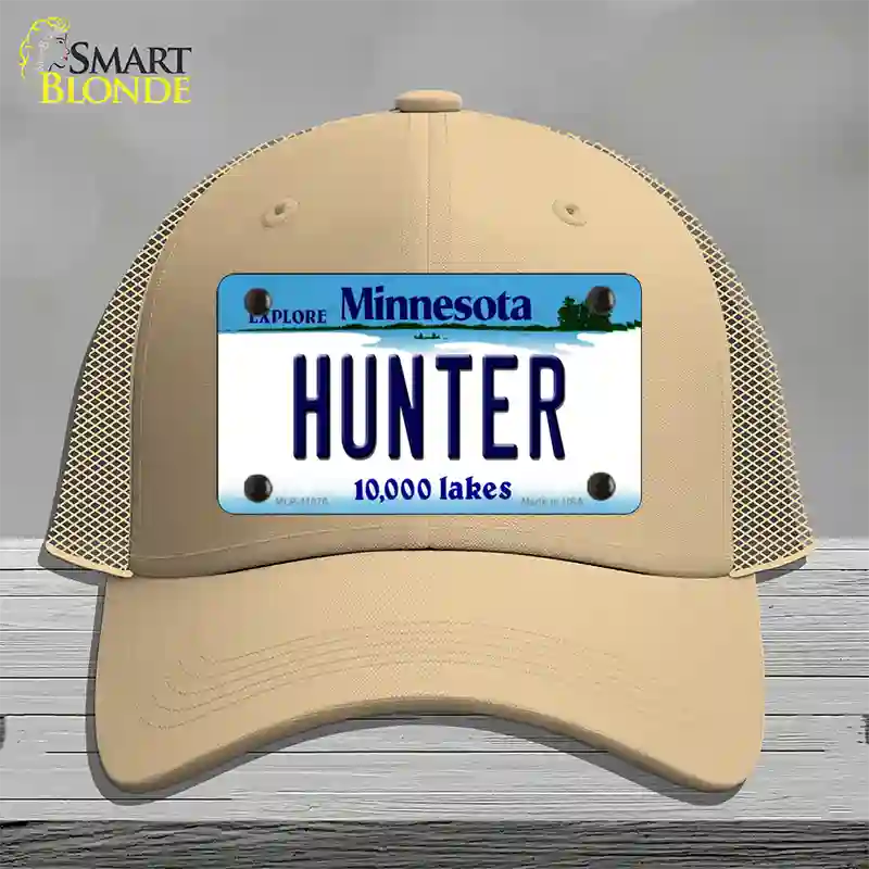 Hunter Minnesota State Novelty License Plate Hat Mesh / Khaki