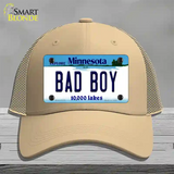 Bad Boy Minnesota State Novelty License Plate Hat Mesh / Khaki