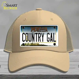 Country Gal Montana State Novelty License Plate Hat Mesh / Khaki