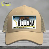 Helena Montana State Novelty License Plate Hat Mesh / Khaki