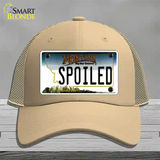 Spoiled Montana State Novelty License Plate Hat Mesh / Khaki