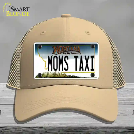 Moms Taxi Montana State Novelty License Plate Hat Mesh / Khaki