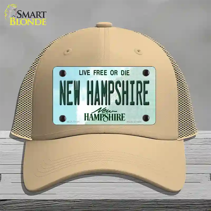 New Hampshire State Novelty License Plate Hat Mesh / Khaki