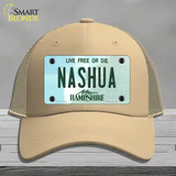 Nashua New Hampshire State Novelty License Plate Hat Mesh / Khaki