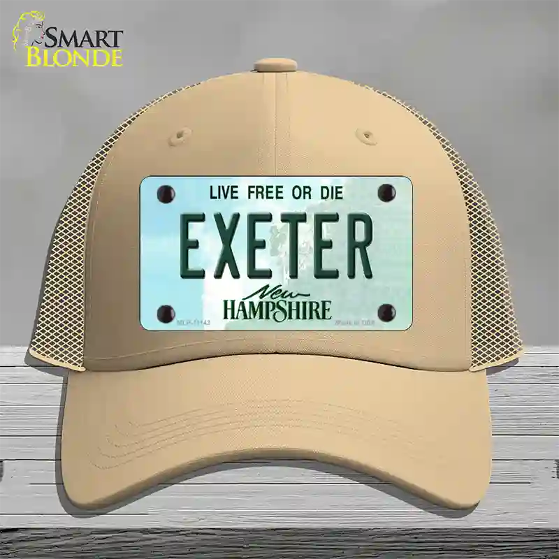 Exeter New Hampshire State Novelty License Plate Hat Mesh / Khaki