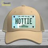 Hottie New Hampshire State Novelty License Plate Hat Mesh / Khaki