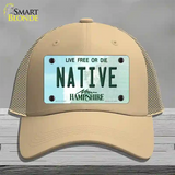 Native New Hampshire State Novelty License Plate Hat Mesh / Khaki